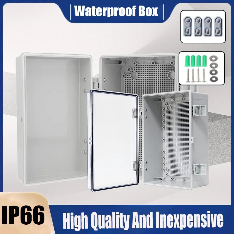 

IP66 Водонепроницаемая серая/прозрачная крышка Корпус из АБС-пластика Открытый распределительный блок питания Корпус электронного инструмента