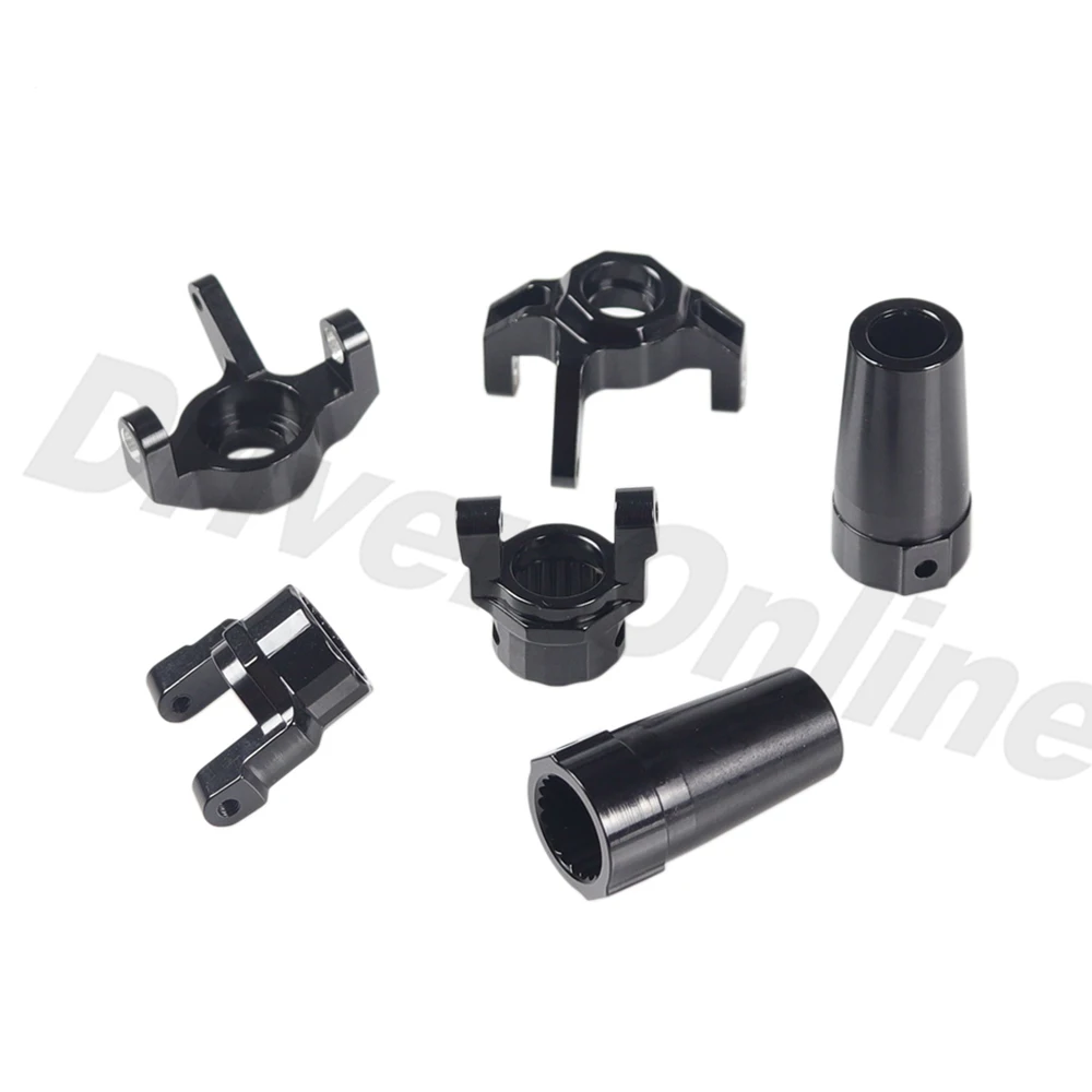 Aluminum Steering Knuckle C Hub Carrier Straight Axle Adapter Steering Link Set for 1/10 RC Crawler Axial RR10 WRAITH Axle Parts