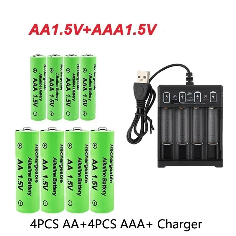 Original Rechargeable Battery 1.5V AA9800mAh+AAA8800mAh+Charger for Computer Clock Radio Video Game Digital Camera AA AAAbattery