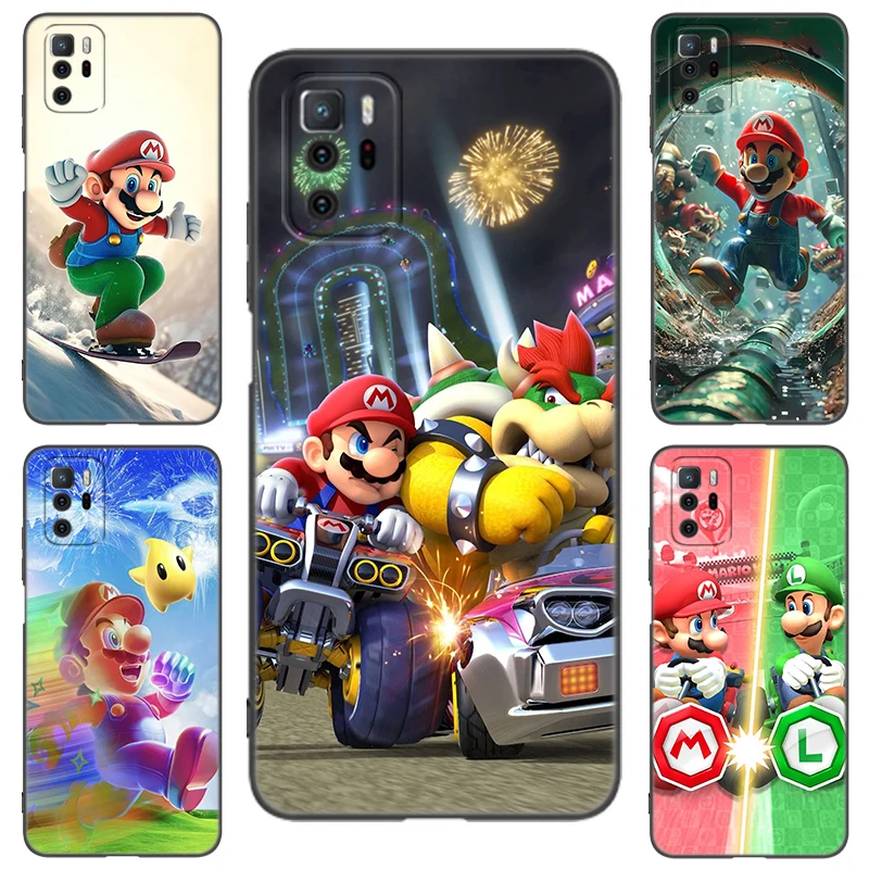 Mario Bros Game Black Silicone Phone Case For Xiaomi Redmi Note 9 10 11 12 13 Pro Plus 11S 4G 11T 5G 9S 10S 12S