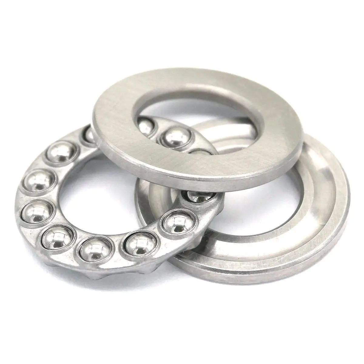 (1)51102 15x28x9mm Axial Ball Thrust Bearing Set(2 Steel Races + 1 Cage)ABEC-1