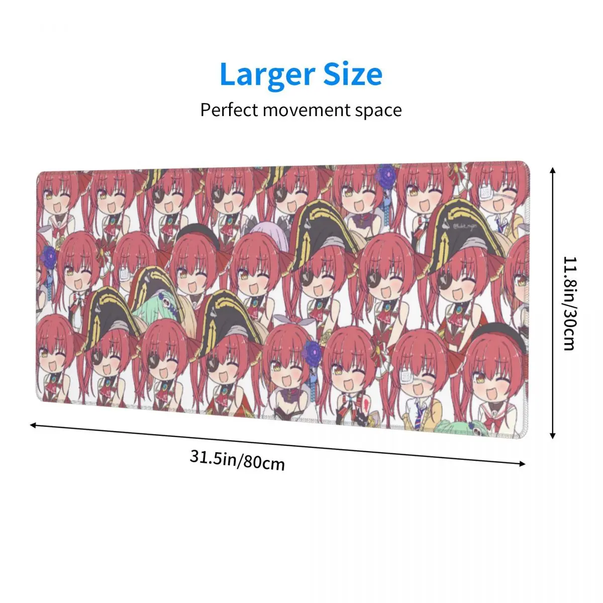 Hololive 귀여운 애니메이션 Houshou 해양 키보드 테이블 매트 마우스 패드, 대형 게임 고무 컴퓨터 마우스 패드
