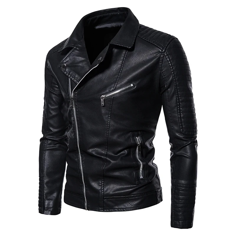 Brand clothing Motorcycle Slim Leather Jacket Men\'s Leather Jacket British Fashion Men 4XL-M\'s PU Leather Jacket