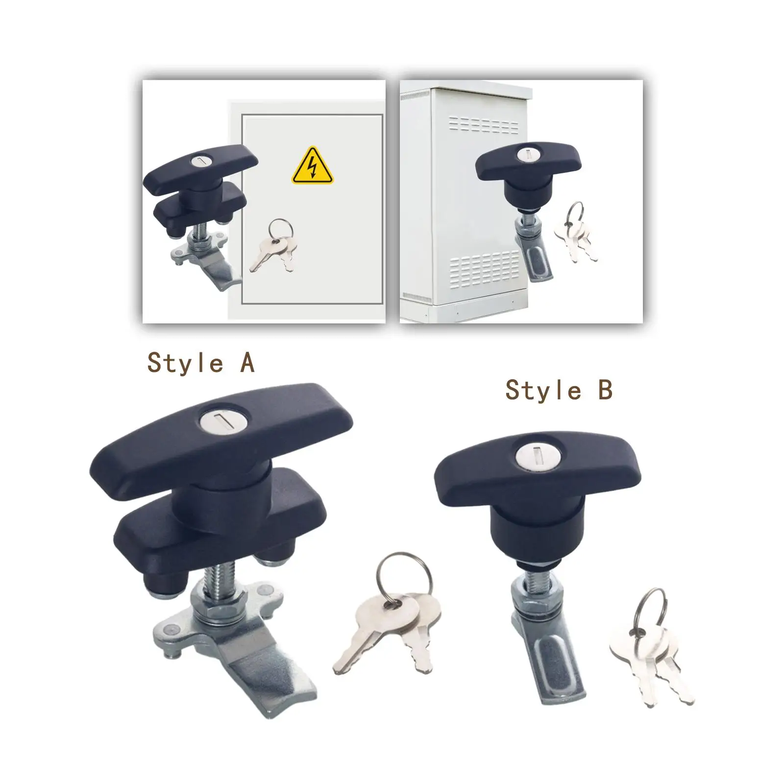 T Handle Lock Mechanical Alloy Lock Body Shed Door Lock with Keys Cabinet Door Lock for Truck Barn Gate Door RV Garage Toolbox