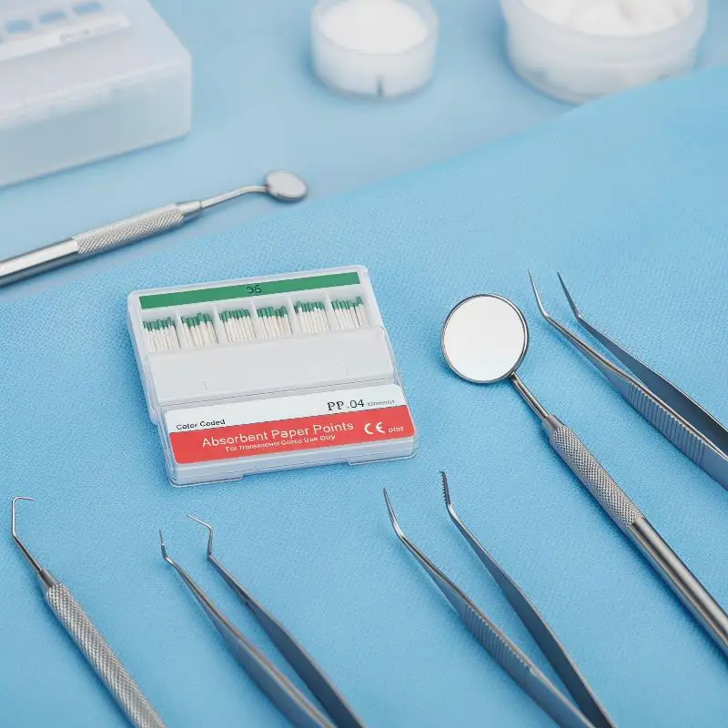 Dental Absorbent Paper Points Sterile 15 20 25 30 35 40 for Endodontic Treatment Efficiency