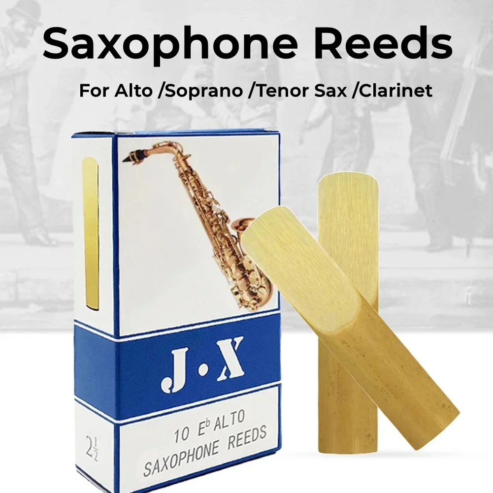 10pc Saxophone Reeds Strength Suitable For Alto Soprano Tenor Sax Clarinet Saxophone Reed Practical Musical Instruments Parts