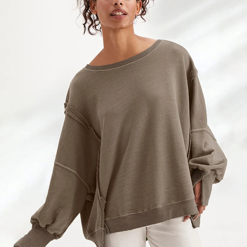 100% Cotton Oversized Hoodie Long Sleeve Pullovers Patchwork Streetwear Harajuku Sweatshirt Autumn Winter Clothes For Women