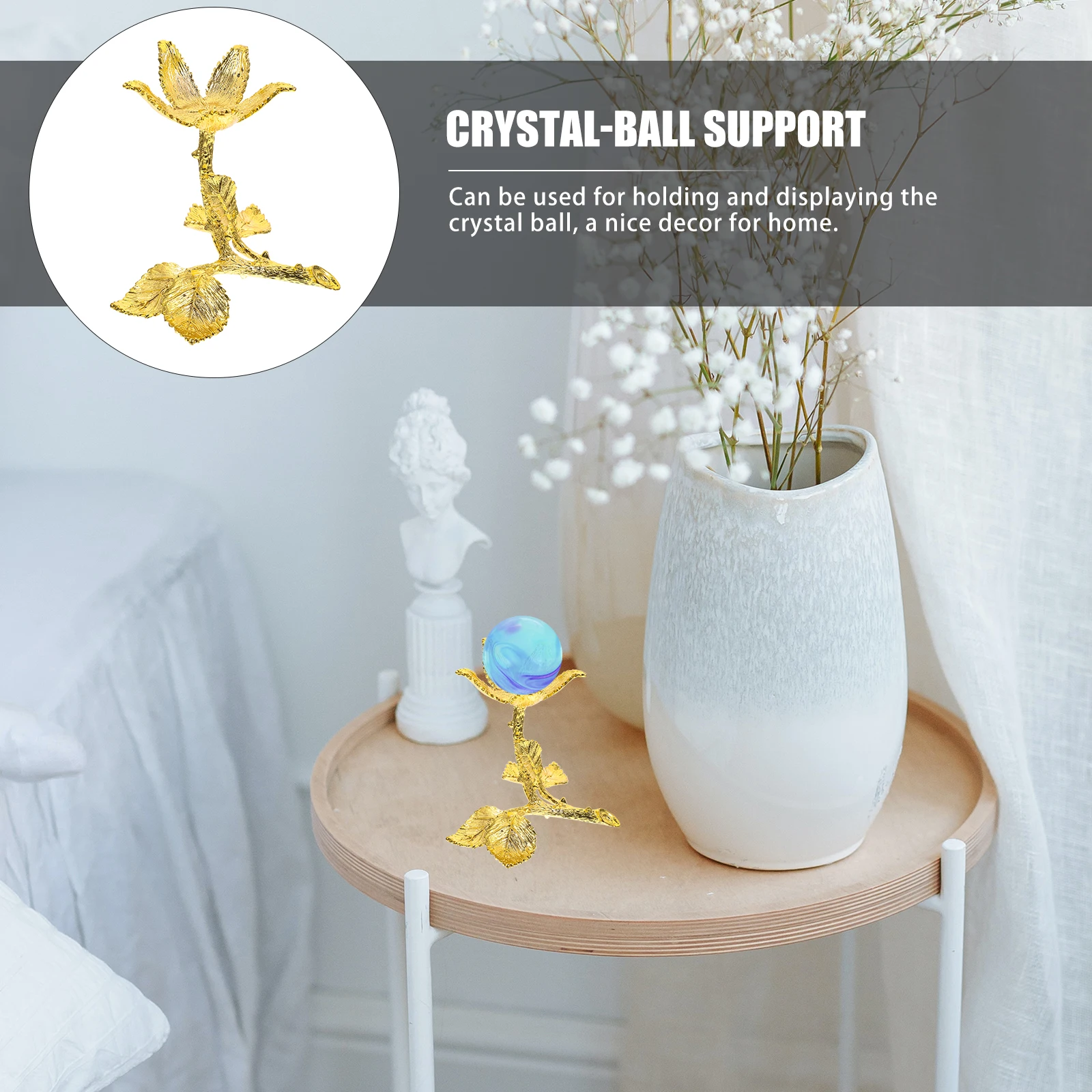 

Rose Metal St for Crystal Ball Display Home Decor Alloy Holder Silver Color Pedestal Desktop Accessories Model