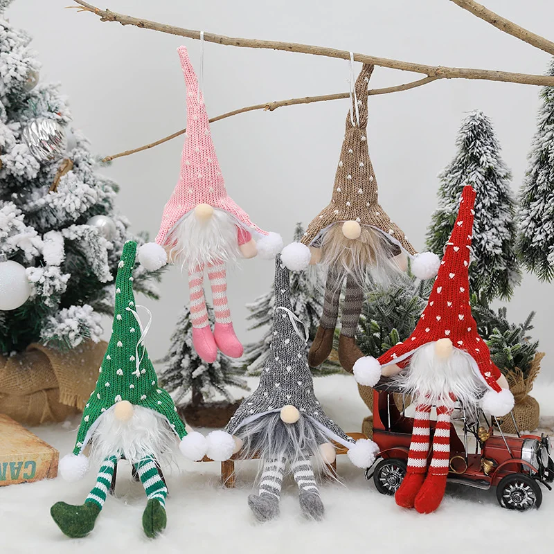 1Pcs Faceless Long Leg Doll Knitted Hat Glowing Gnome Christmas Faceless Doll Merry Christmas Home Decoration New Year Gifts