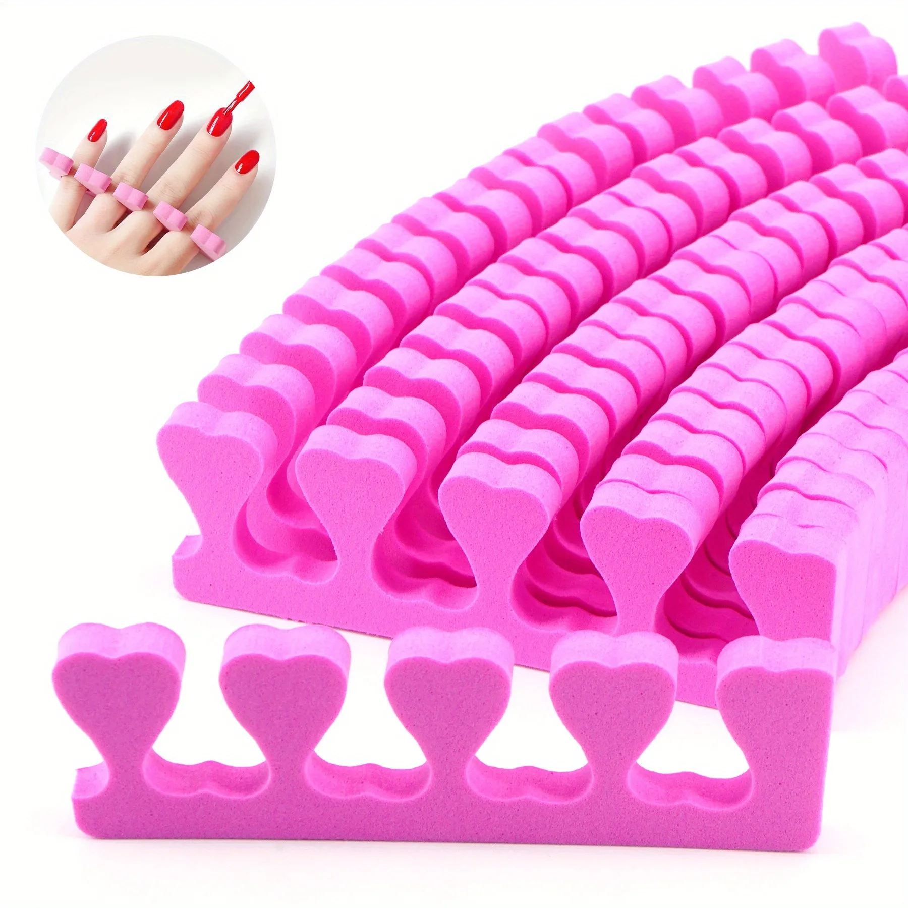 2/10/20/50/100PCS Pink Nail Art Toes Separators Fingers Foots Sponge Soft Gel UV Tools Polish Manicure Pedicure