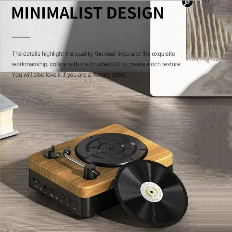 Wireless Mini Speaker Retro Vinyl Record Style Sound Box Portable Desktop Caixa De Som Bluetooth Speaker Outdoor Smart Music Box