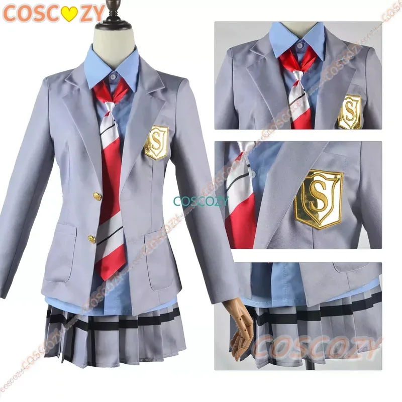 أنيمي كذبتك في أبريل ميازونو كاوري تأثيري ازياء أريما كوسي بيروكات صناعية السراويل معطف سترة تنورة زي مدرسي #4