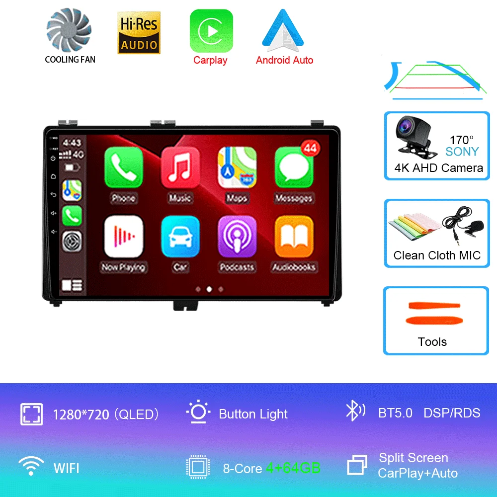 Android 16 voor Toyota Corolla Auris 2017 2018 Carplay Auto GPS Navigatie Autoradio DSP Head Unit BT Videospeler 2 Din Stereo