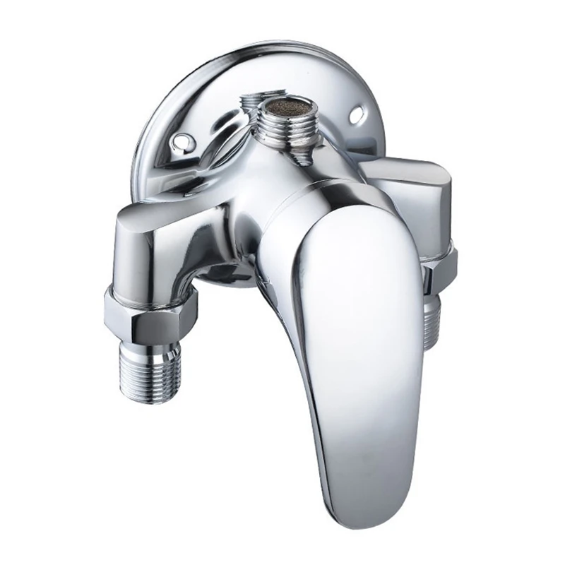 1pc Brass Chrome Bathtub Faucet Solar Water Heater Mixing Valve Hot And Cold Taps Showers Switch Tap Wall Mounted G1/2\'