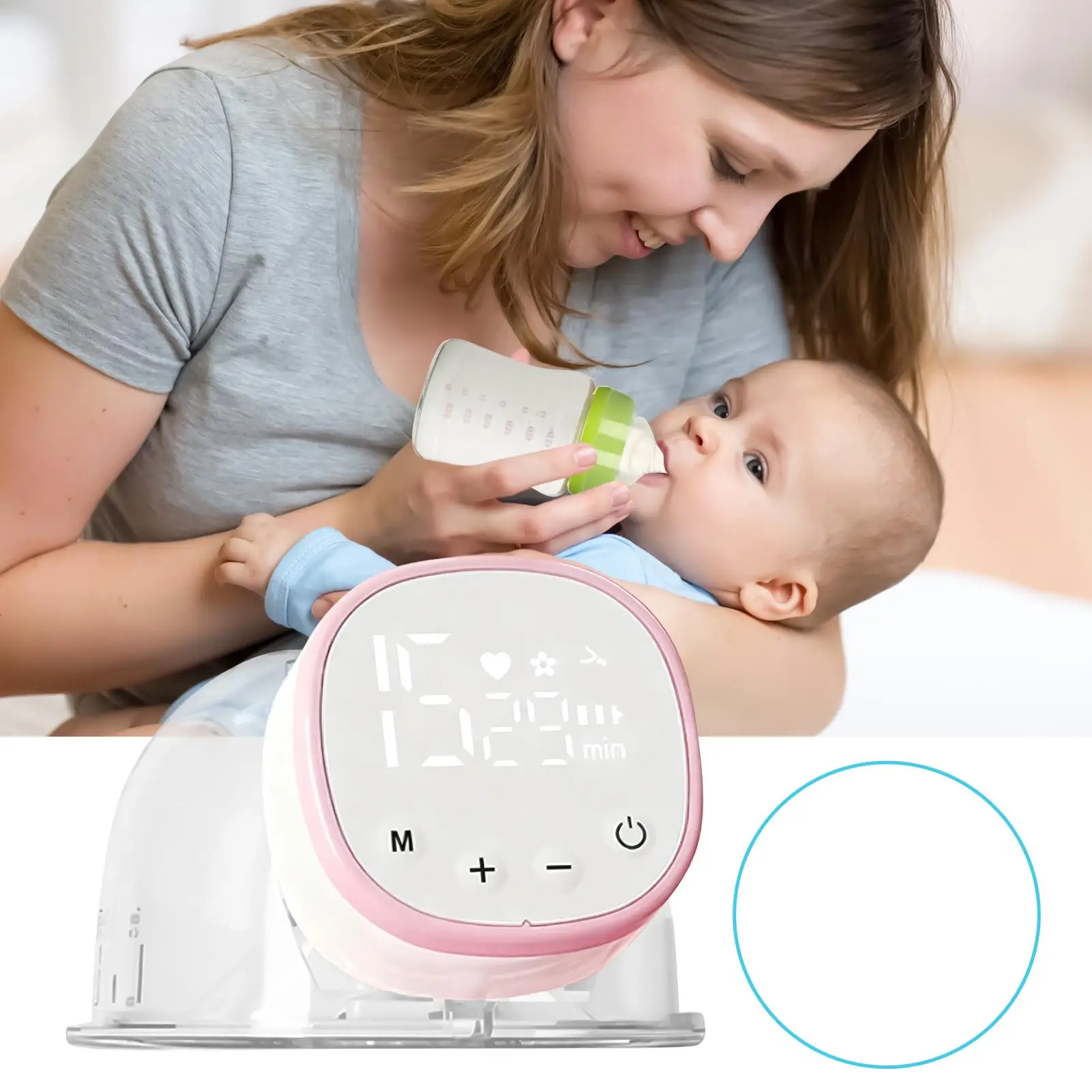 مضخة الثدي المحمولة هادئة الكهربائية الطفل الرضاعة الطبيعية المحمولة الأيدي الحرة ضخ لاستبدال الحلمة الحليب لأمي الطفل #2