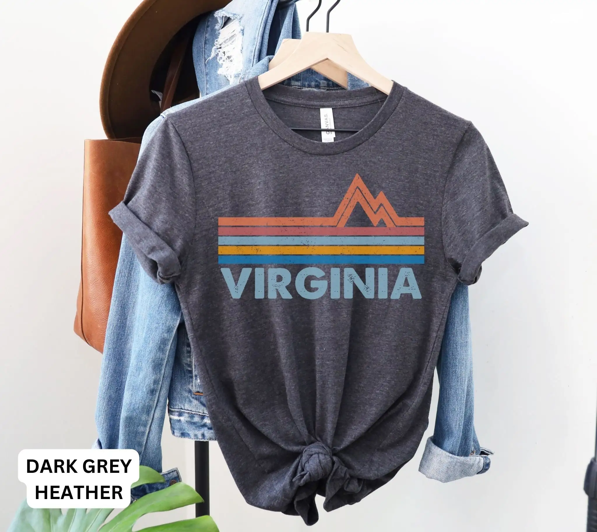 Virginia T Shirt Mountain Ski National Park Souvenir Retro Travel Hiker