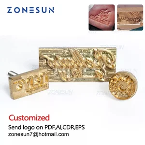 ZONESUN Logo Kustom Cetakan Besi Merek Kuningan Logam untuk Desain Stempel Kulit Kayu Alat Embossing Pemanas Cetakan Klise Roti Kue Alat Embossing Pemanas 8 besi branding kayu penjualan terbaik - №