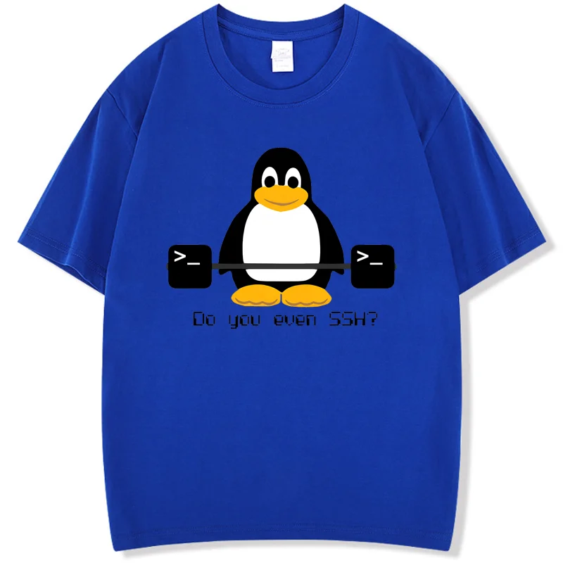 Fun Linux Operating System Penguin Memes Printed T-Shirt Unique Casual Fashion Men's Tee Comfortable Unisex Style