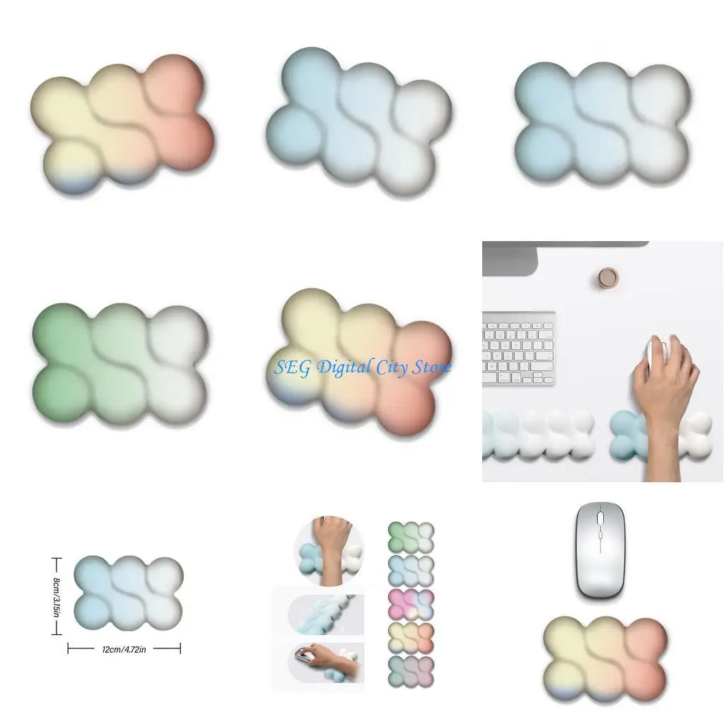 

U75B Wrist Rest Ergonomic Memory Foam Mouse Pad for Keyboards, Cloud Design for Optimal Comfort