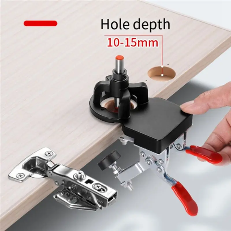 AS94-35Mm Concealed Cabinet Door Hinge Mounting Jig,Hinge Hole Drilling Tool,Hinge Hole Locator, Cabinet Hinge Drill Bit
