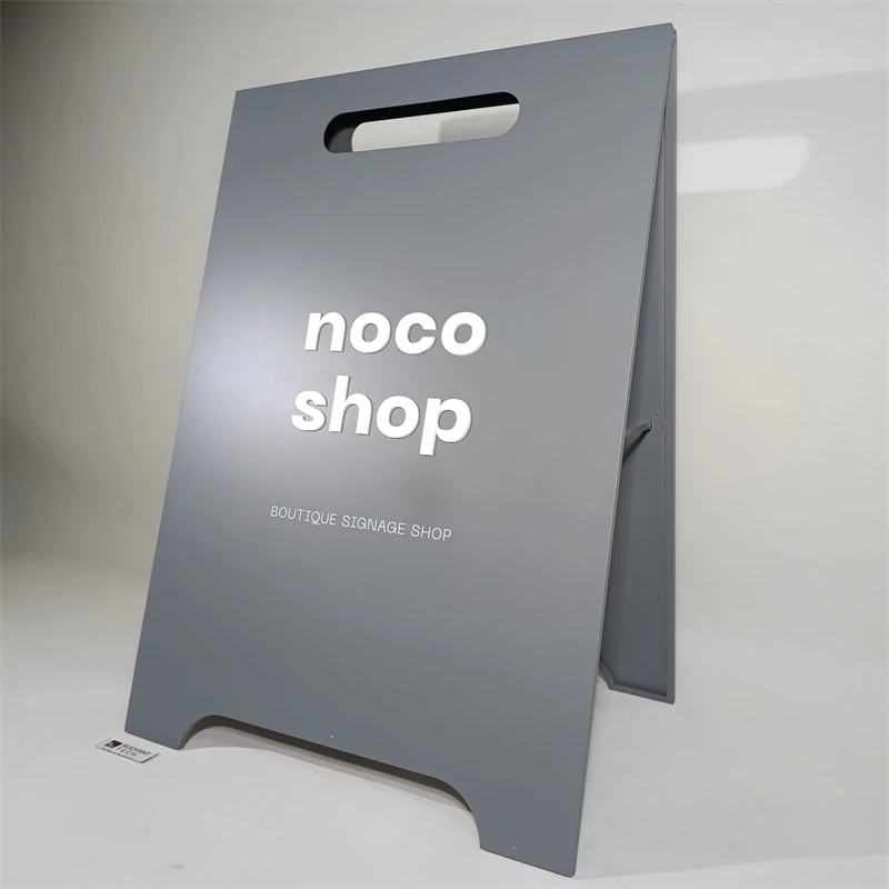Sturdy Folded Metal Board A Frame Sign Stand For Sidewalk Menu Display Double Sided Advertising Boards