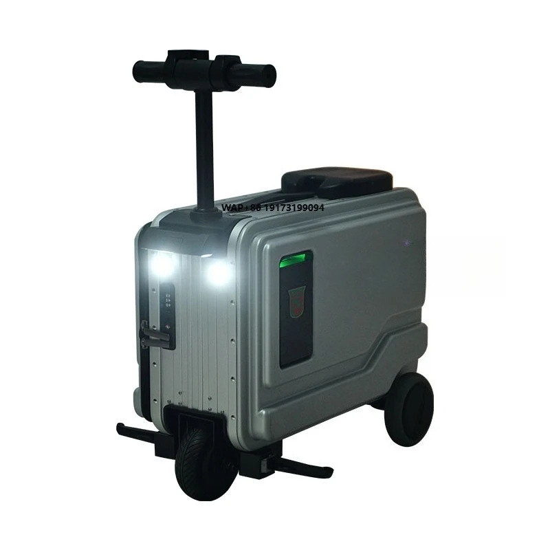

Smart Electric Riding Luggage Suitcase - 20 Inch Foldable Scooter Box With Removable Battery for Travel & Business Carry on