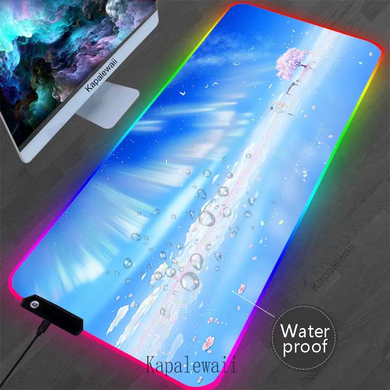 

RGB Colorful Cloud Large Mouse Pad Pc Gamer Mousepad HD Print Gaming Keyboard Pads XXL Waterproof Table Carpet Rubber Desk Mat