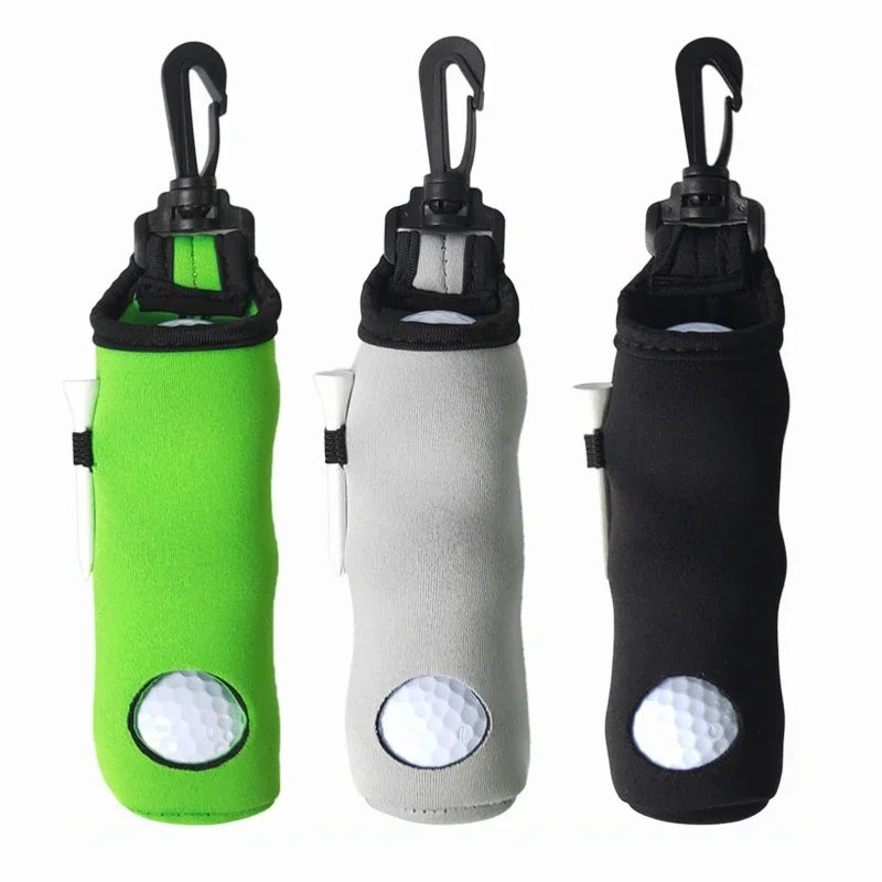 7Pcs Portable Mini Golf Carry Bag Kit Golf Balls and Tees Holder with 3 Balls and 3 Tees with Light Weight Hook for Golfer Gifts