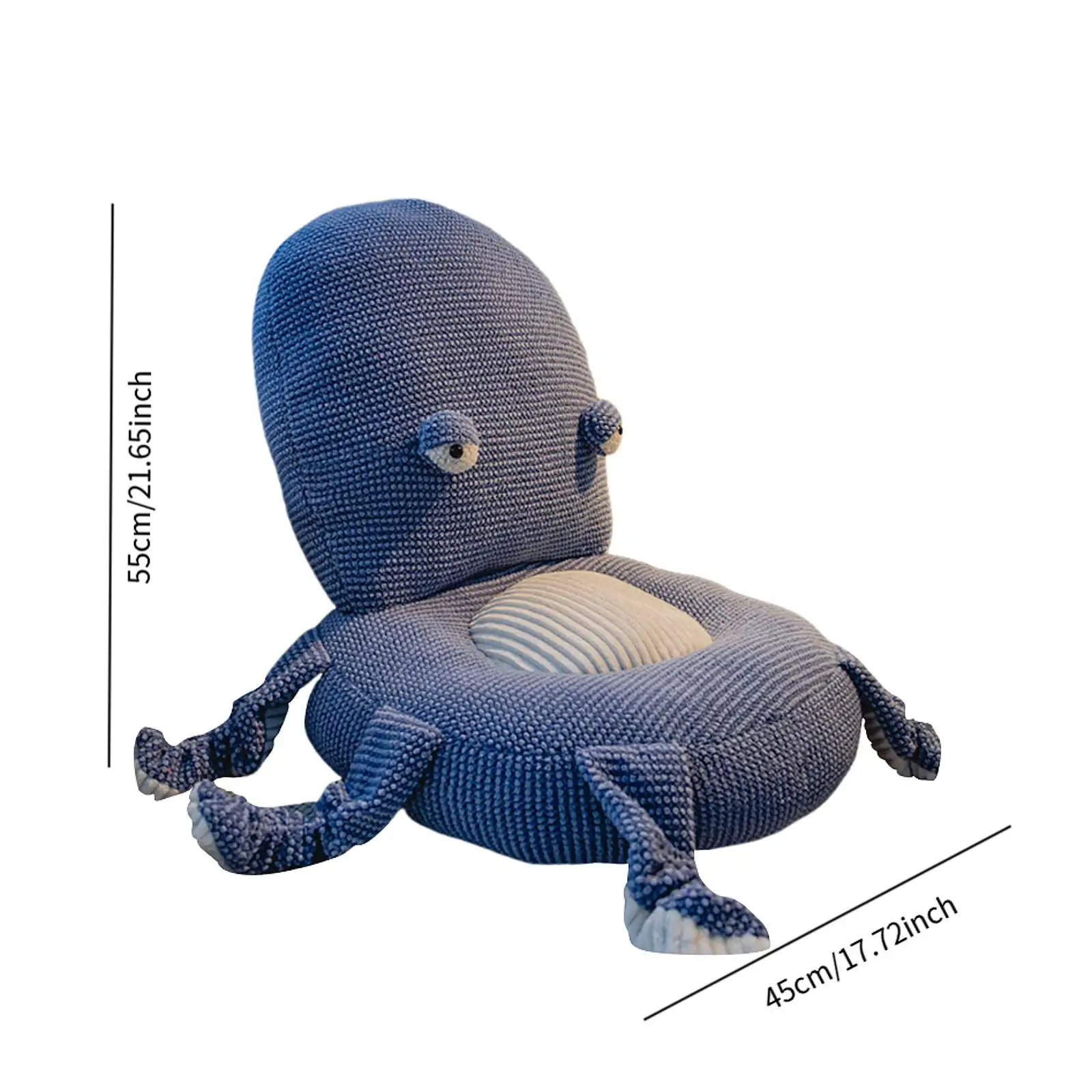 Cozy Cartoon Seat Cushion Plush Octopus Backrest Pillow Cute Chair Pad for Office Armchair Bedroom Living Room
