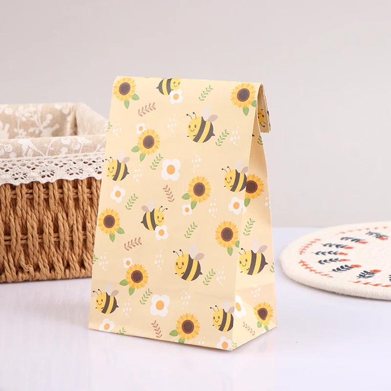 10Pcs Strong Bearing Capacity Honey Bee Gift Bags Bumble Bee Theme Party Candy Favor For Kids Honeybee Party Decorations