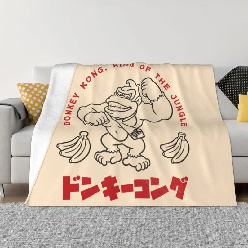 

Donkey Kong Blanket 3D Printed Soft Flannel Fleece Warm The Jungle Gorilla Throw Blankets for Office Bed Couch Bedspreads 1