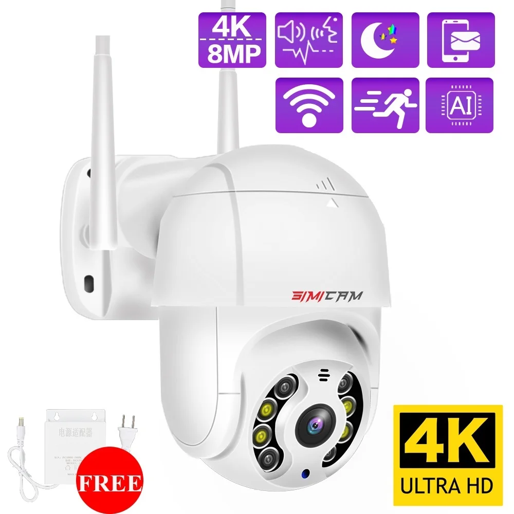 New 4K PTZ IP WIFI Security Camera Color Night Vision With Two Way Audio Smart 2MP 5MP 8MP Wireless IP CCTV Pan Tilt 4XZoom