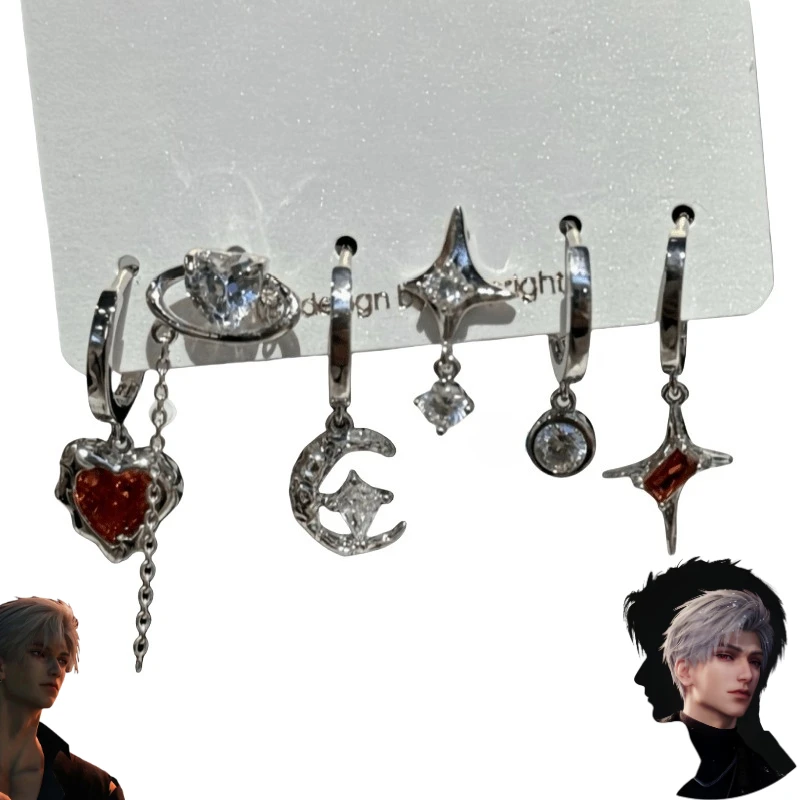 

Love and Deepspace Cartoon Cute Earrings Creative Kawaii Male and Female Couple Same Earrings Accessories Anime Peripheral Gifts