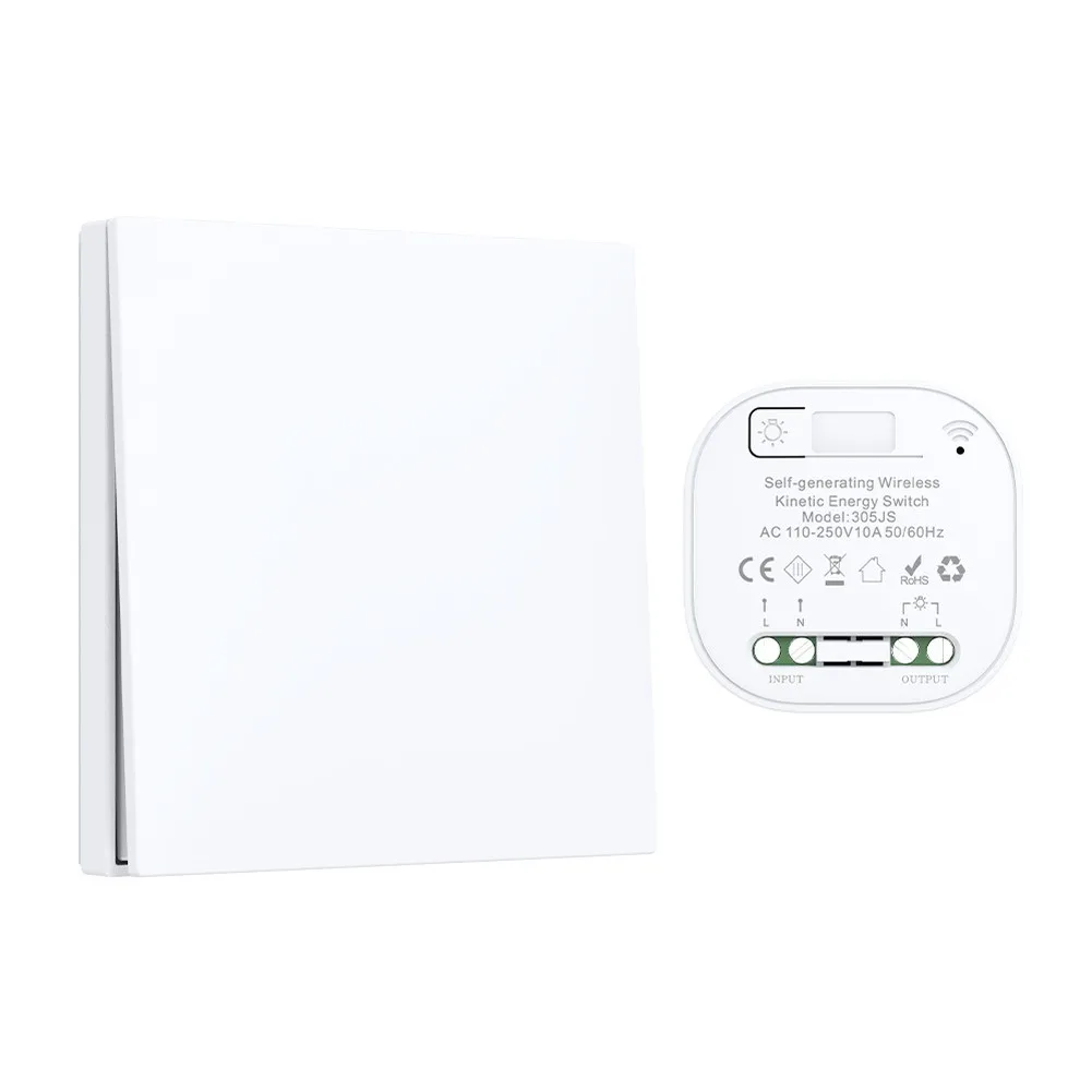 Wireless Remote Light Switch with Self Generating Power and Waterproof Design for Remote Control of Multiple Fixtures