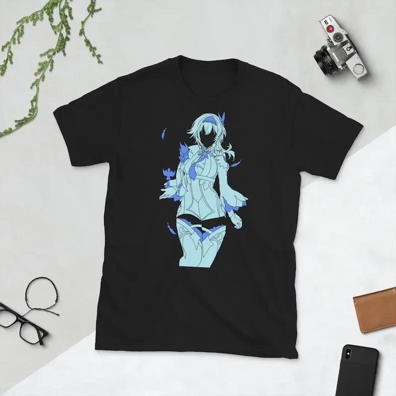 

Fashion Women T-shirt Genshin Impact Eula Print Short Sleeve Tee Shirt Female Harajuku Summer Streetwear Casual Clothes Tops Y2k