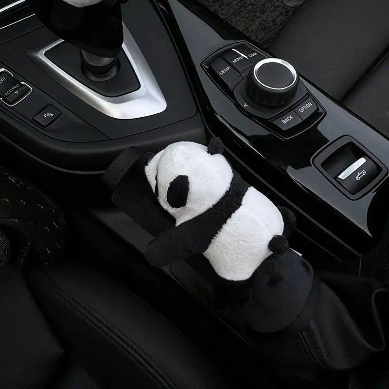 Cute Cartoon Bear Universal Car Accessories Gear Shifter Cover Handbrake Mirror Case Plush Auto Seat Belt Interior Decoration