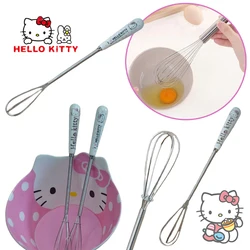 Sanrio Hello Kitty Hand Whisk Cartoon Stainless Steel Manual Hand Mixer Self-Turning Cream Utensils Kitchen Mixer Egg Cake Tools