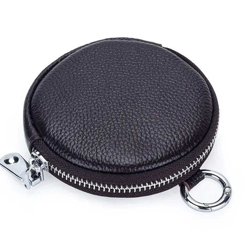 Leather Coin Purse Key Zero Wallet Round EDC Pouches Little Change