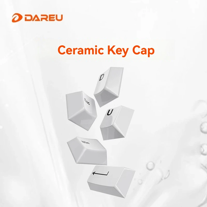 

DAREU Ceramic Keycap Set 123 Keys Cherry Profile Smooth Glazed Custom Fit 61%-104% Peripheral Keycaps for Mechanical Keyboards