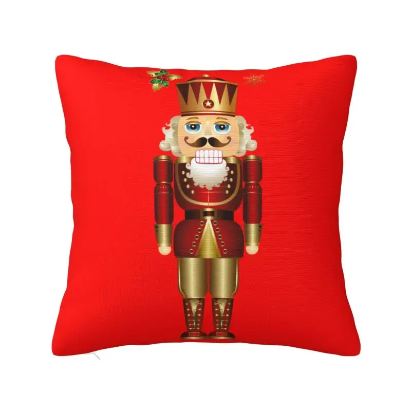 Custom Nutcracker Soldier King Nordic Throw Pillow Cover Cartoon Christmas Nutcrackers Sofa Cushion