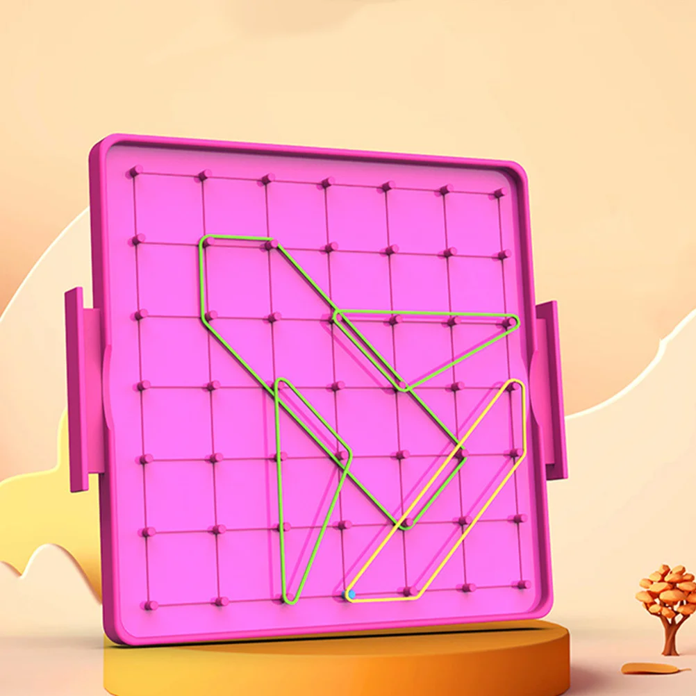 

2Pcs Educational Geoboard Set for Double Sided Design with Rubber Bands Versatile Math Manipulative for Classroom Home