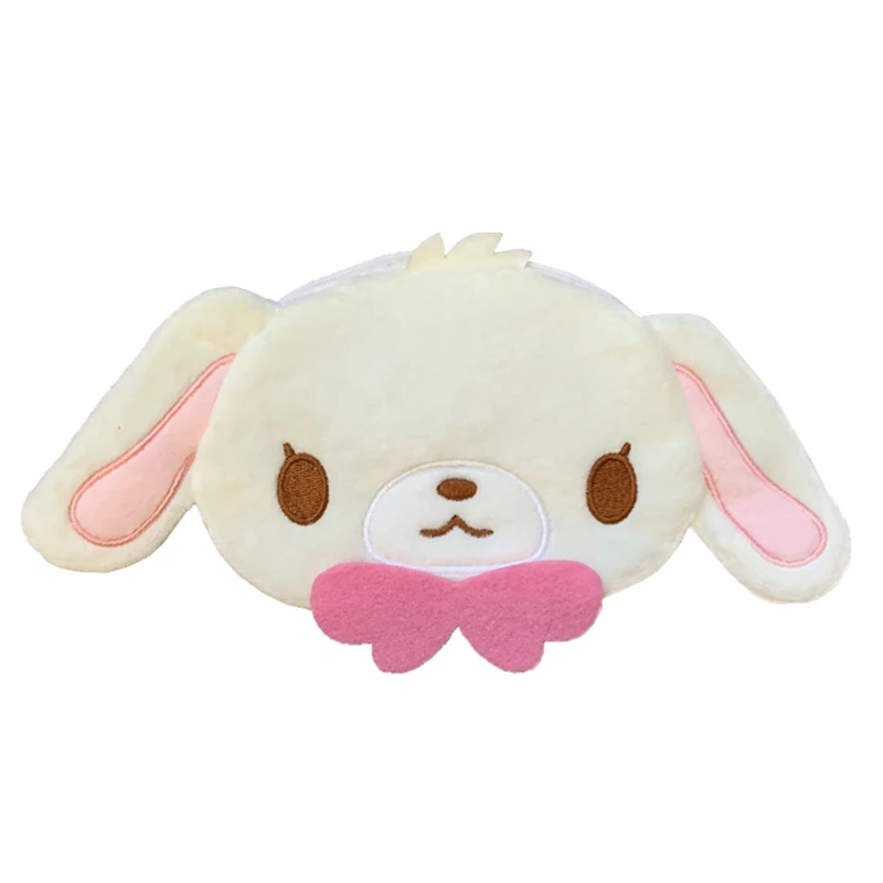 Sugarbunnies Plush Coin Purse Wallet Cartoon Anime Bunny Face Cute Coin Pouch Thin Mini Coin Case Kawaii Money Bag