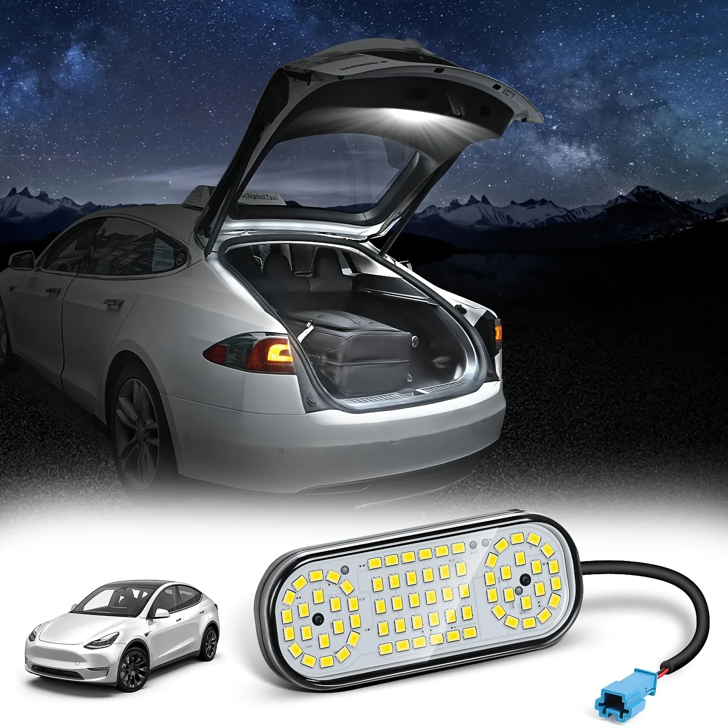 1PC Ambient Interior LED Trunk Light for Tesla 2021-2024 Model Y LED Interior Frunk Cargo Area Lightning for Neon Atmosphere