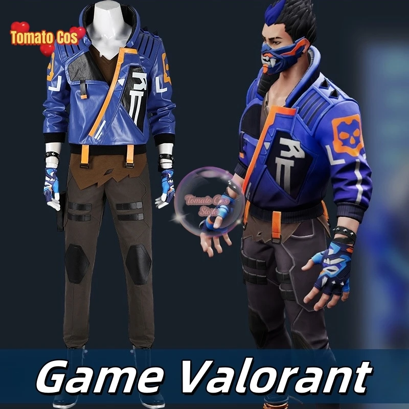 

Game Valorant Yoru Cosplay Men Costume Roleplay Fantasia Outfits Jacket Gloves Man Fancy Dress Up Party Clothes For Role Playing