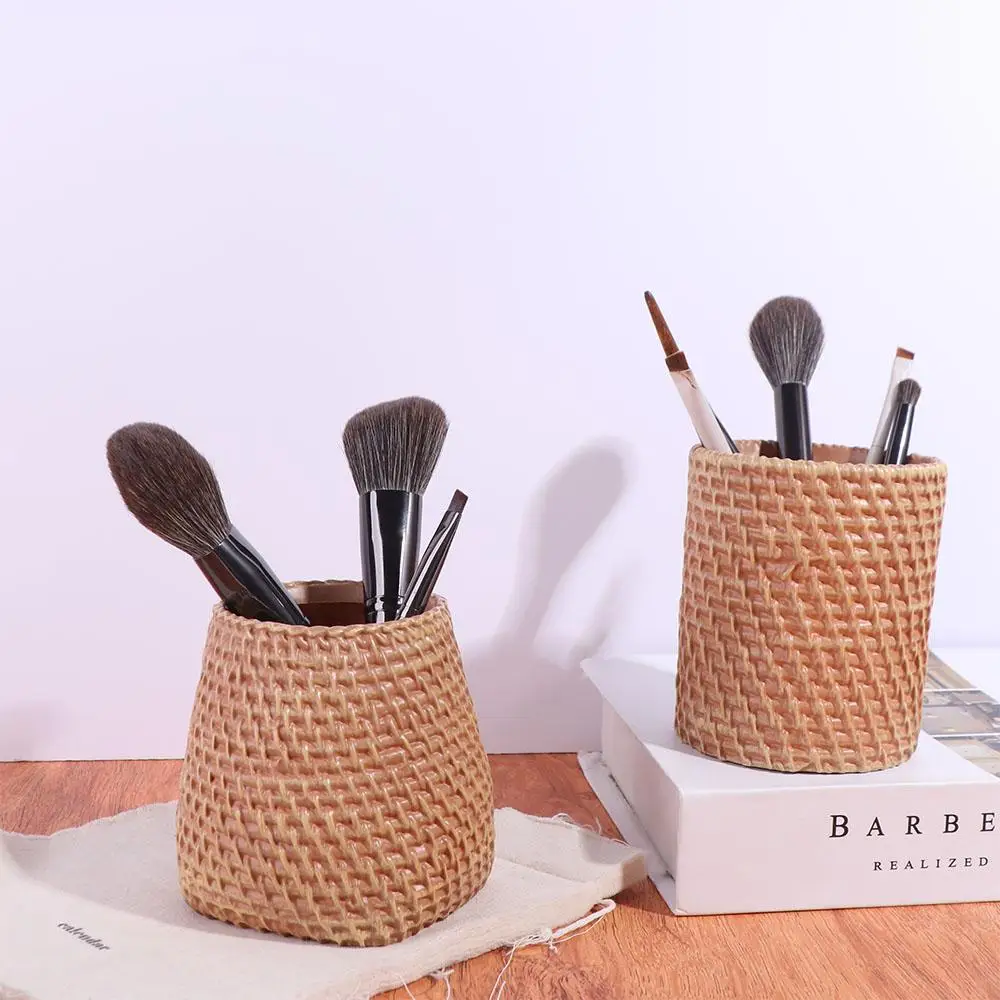 

Simple Vine Pen Holder Home Office Stationery Storage Rattan Pen Holder Plastic Minimalism Tableware Holder Desk Organizer