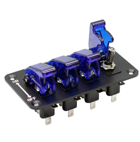 ABILKEEN ON-OFF Metal Rocker Toggle Switch Panel 1/2/3/4/5 Gang Race Car Modification Panel LED Light DC12-24V 20A Rocker Switch
