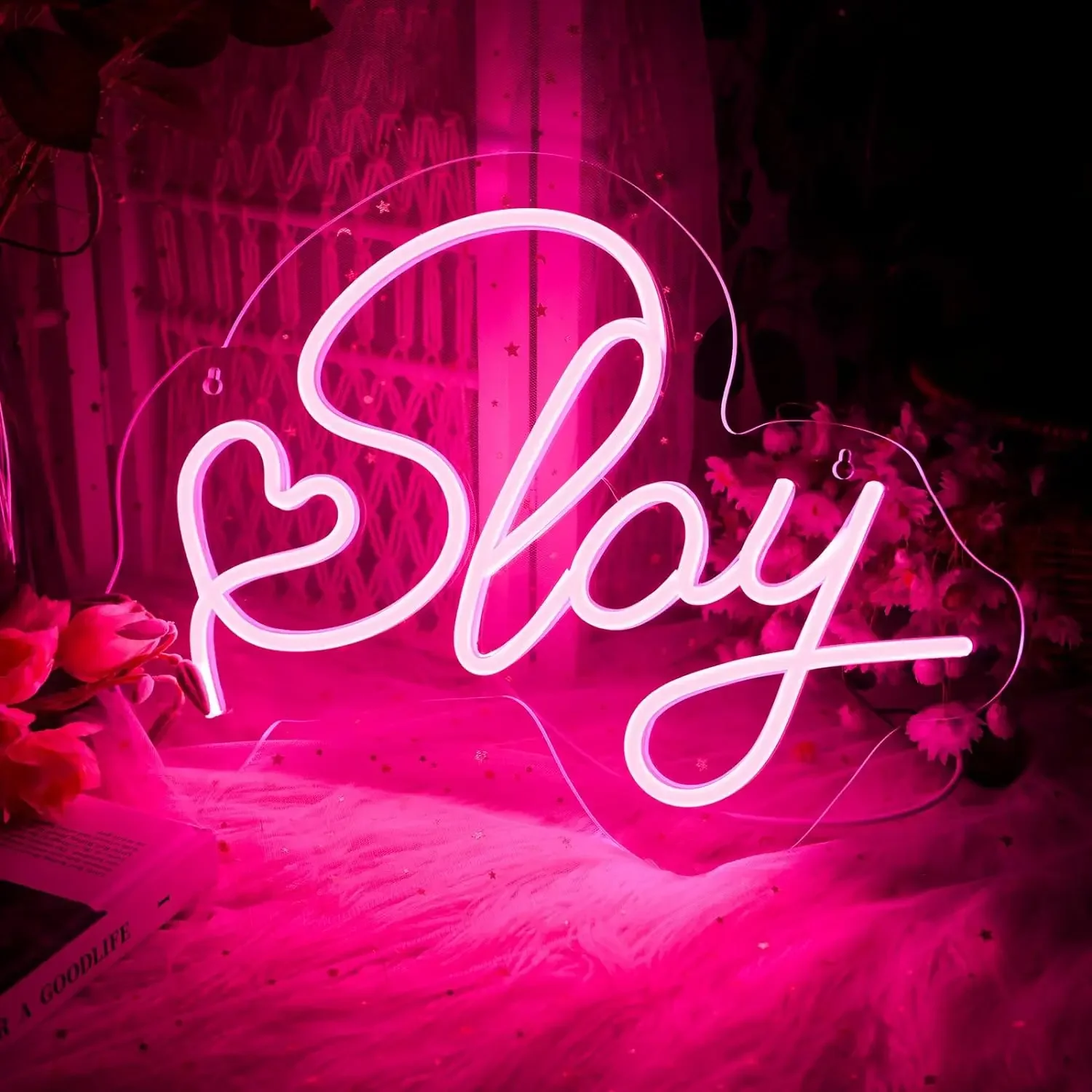

Slay Неоновая светодиодная неоновая вывеска Украшение спальни Работа через USB Игровой центр