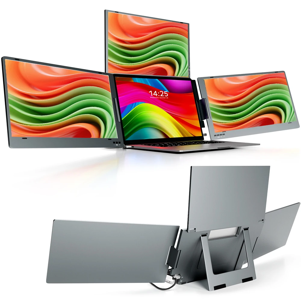 

Полезостойкий тройной портативный монитор — сборка из армированного алюминия 3x15,6 дюйма