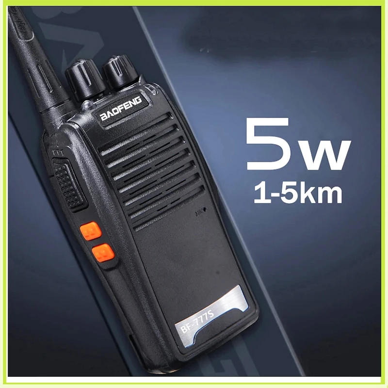 Baofeng BF-777S Original Portable 5W Two Way Ham Radio UHF 400-470MHz Single Band LED Flashlight Fast Charge Walkie Talkie Black