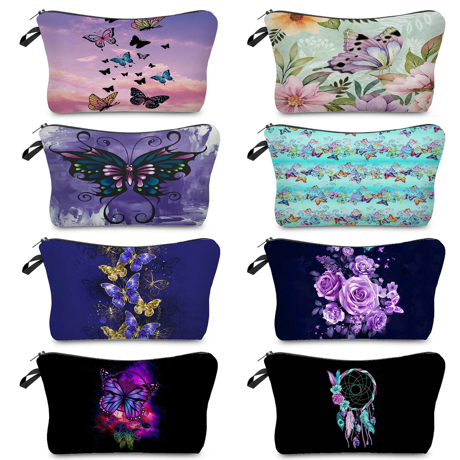 

Toiletry Bag Trendy New Eco Reusable Women's Handbag Cosmetic Bag All-Match Casual Mini Travel Makeup Bag Butterfly Print Ladies